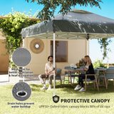 10 x 10 ft Pop Up Canopy Tent with Mosquito Netting and Sandbags, Dark Grey