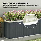 7' x 2' x 2' Galvanized Raised Garden Bed with Gloves, Dark Grey