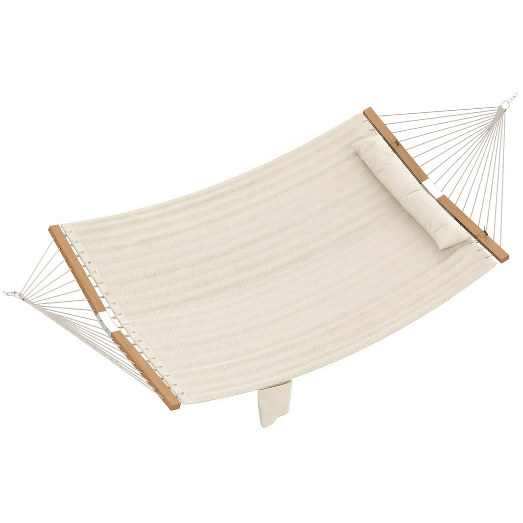 200 x 140 cm Double Hammock with Pillow and Pad, Cream White
