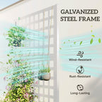 35" x 16" x 70" Raised Garden Bed with Trellis and Privacy Screen, White