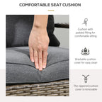 Patio Wicker Adirondack Chair with Soft Cushions, Mixed Grey