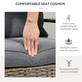 Patio Wicker Adirondack Chair with Soft Cushions, Mixed Grey