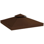 10' x 10' 2-Tier Gazebo Replacement Canopy Top Cover, Coffee