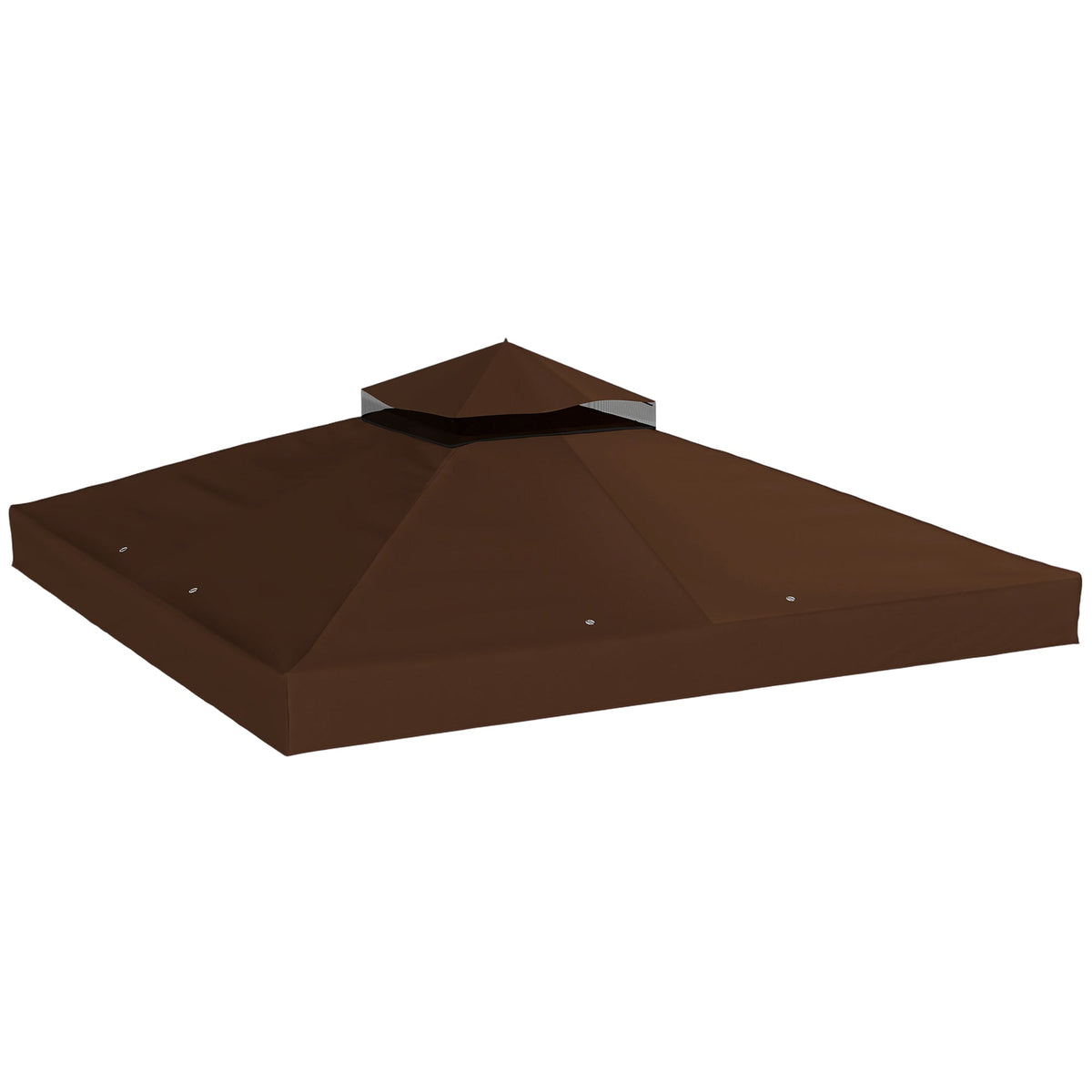 10' x 10' 2-Tier Gazebo Replacement Canopy Top Cover, Coffee