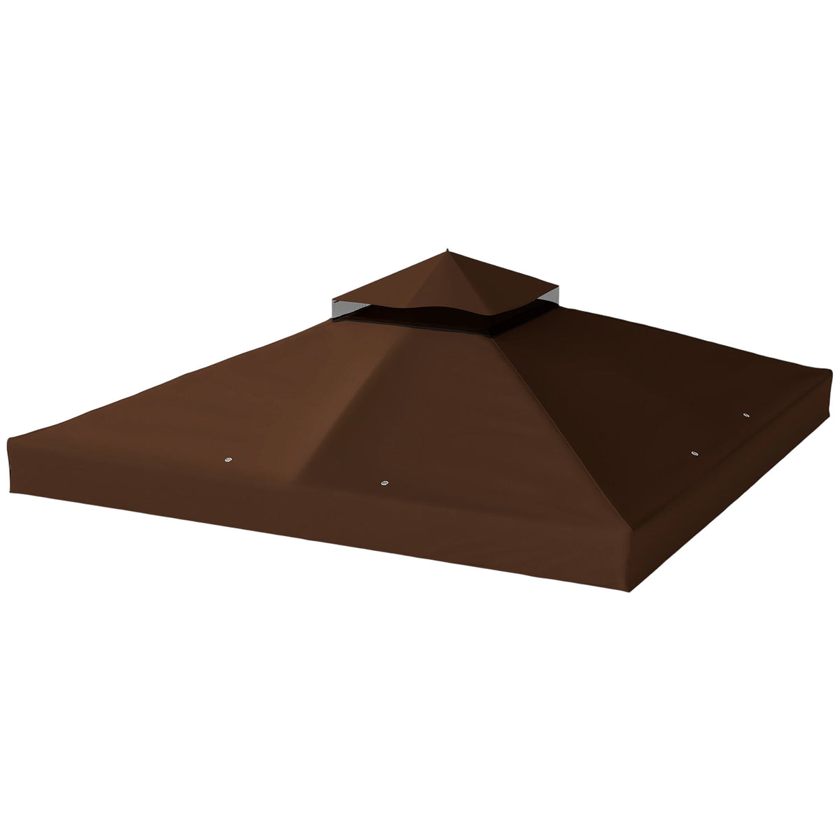 10' x 10' 2-Tier Gazebo Replacement Canopy Top Cover, Coffee