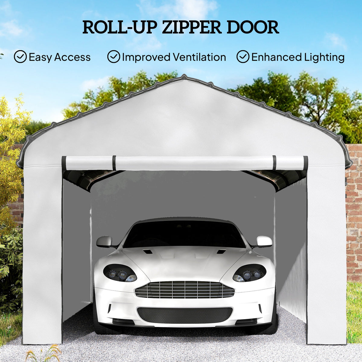 Carport Sidewall Panels Set of 4 for 10' x 15' Structures, White