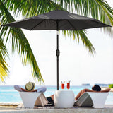2.6 m Garden Parasol with Tilt, Crank, Vent & Aluminium Pole, Black