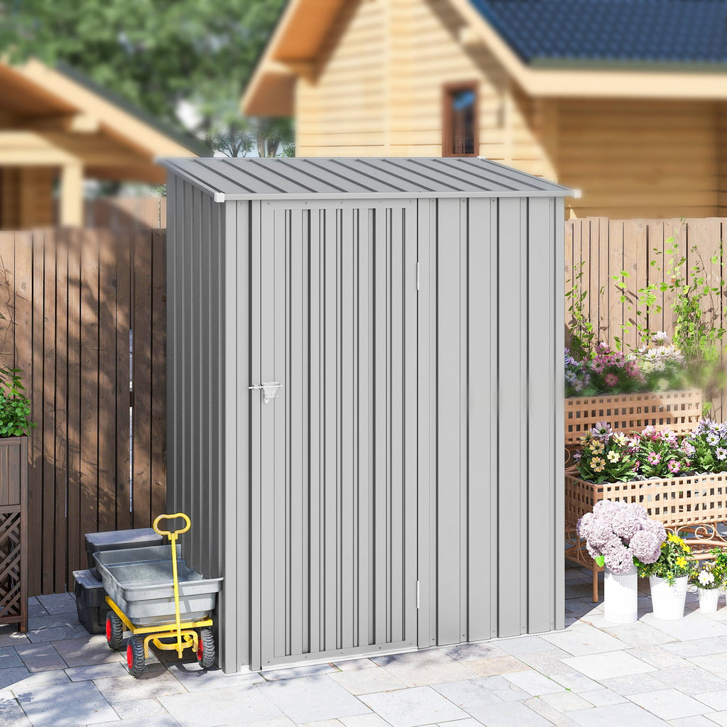 5ft x 3ft Garden Storage Shed with Sloped Roof and Lockable Door