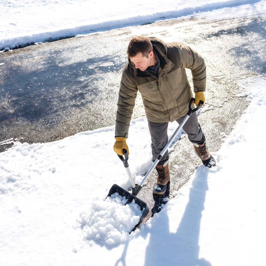 Heavy Duty Snow Shovel with 45cm Blade and Detachable Aluminum Handle
