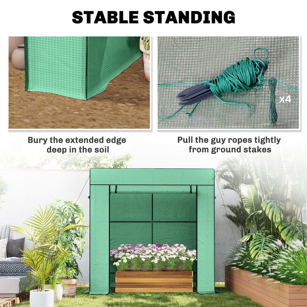 77.2" x 30.3" x 77.6" Lean-to Tomato Greenhouse, Green