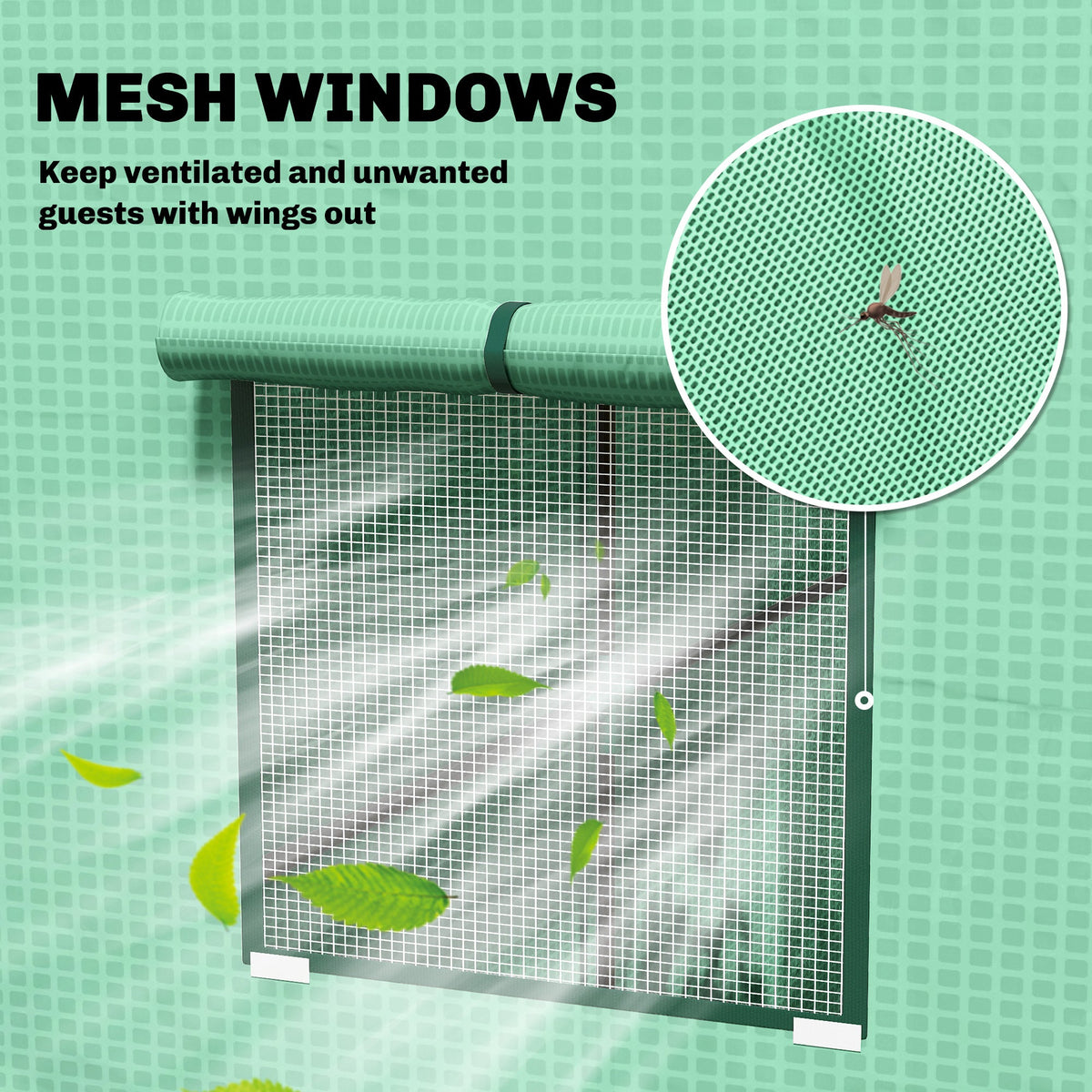 77.2" x 30.3" x 77.6" Lean-to Tomato Greenhouse, Green