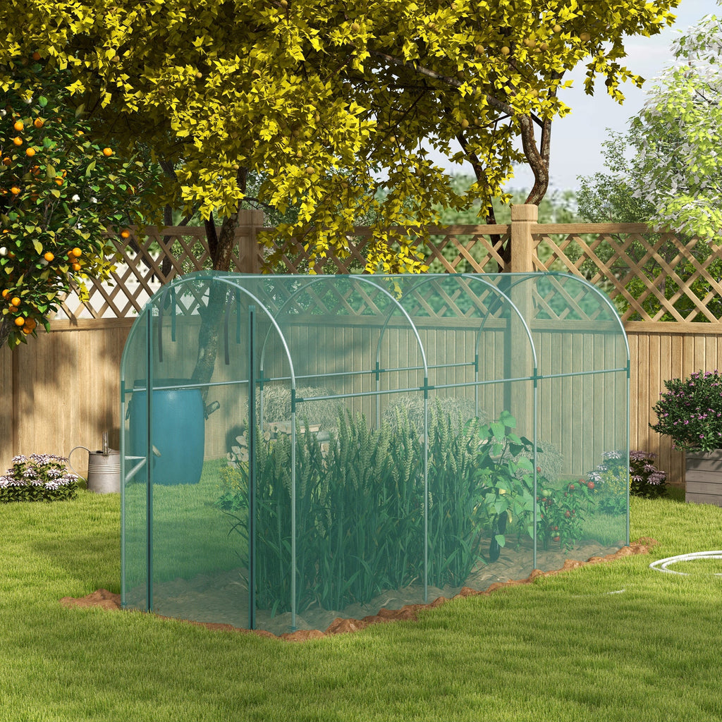 4' x 12' Crop Cage with Zippered Door, Green