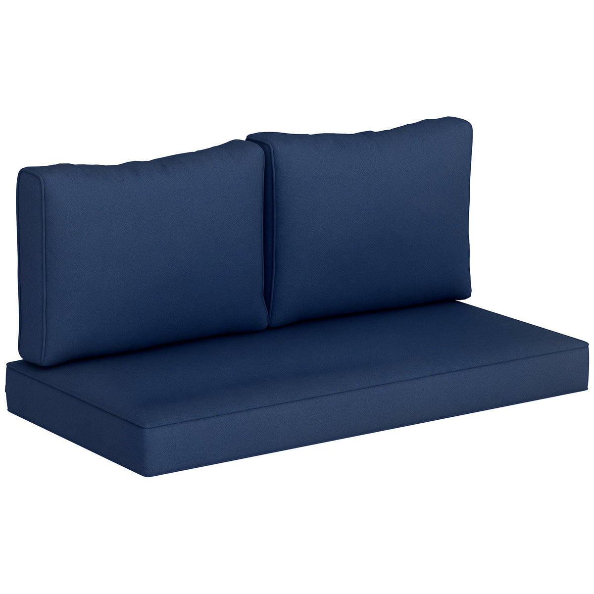 2 Seater Outdoor Seat Cushions with Backrest, Navy Blue