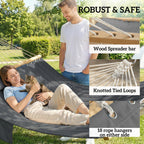 200 x 140 cm Double Hammock with Pillow and Pad, Grey