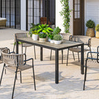 63"-94.5" Extendable Patio Dining Table for 6-8 People