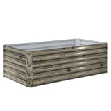 6' x 3' x 2' Galvanized Raised Garden Bed for Vegetables, Light Wood Effect