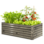 6' x 3' x 2' Galvanized Raised Garden Bed for Vegetables, Light Wood Effect