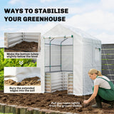 56" x 56" x 75" Raised Garden Bed Greenhouse with PE Cover, White