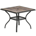 37" Square Outdoor Dining Table with Umbrella Hole, Gray