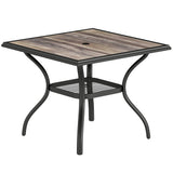 37" Square Outdoor Dining Table with Umbrella Hole, Gray