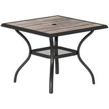 37" Square Outdoor Dining Table with Umbrella Hole, Gray