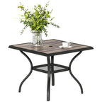 37" Square Outdoor Dining Table with Umbrella Hole, Gray