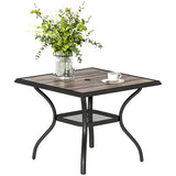 37" Square Outdoor Dining Table with Umbrella Hole, Gray