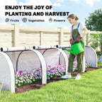 13' L x 3' W x 2.5' H Portable Tunnel Greenhouse, White