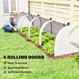 13' L x 3' W x 2.5' H Portable Tunnel Greenhouse, White