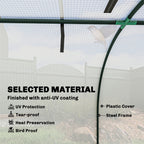 13' L x 3' W x 2.5' H Portable Tunnel Greenhouse, White