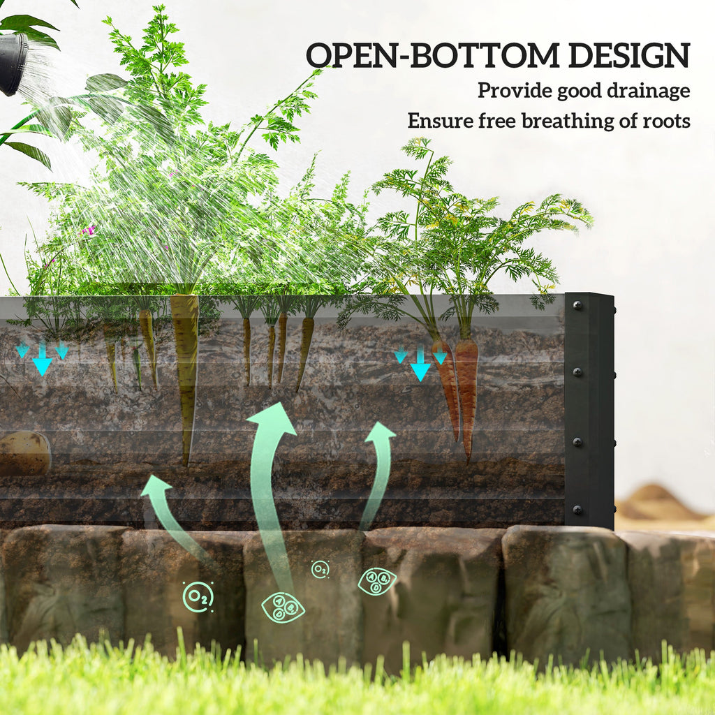 82" x 109" x 12" L-Shaped Raised Garden Bed, Black