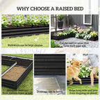 82" x 109" x 12" L-Shaped Raised Garden Bed, Black
