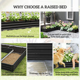 82" x 109" x 12" L-Shaped Raised Garden Bed, Black