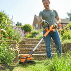 Cordless 2-in-1 Grass Trimmer & Edger with 2x4.0Ah Batteries, 25cm Cut
