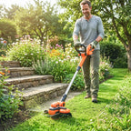 Cordless 2-in-1 Grass Trimmer & Edger with 2x4.0Ah Batteries, 25cm Cut