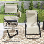 Zero Gravity Chair with 5-Position Backrest and Headrest, Beige