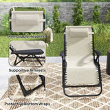 Zero Gravity Chair with 5-Position Backrest and Headrest, Beige