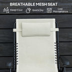 Zero Gravity Chair with 5-Position Backrest and Headrest, Beige