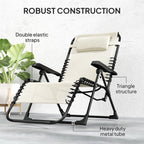 Zero Gravity Chair with 5-Position Backrest and Headrest, Beige