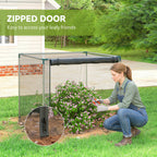 4' x 4' Crop Cage with Zippered Door and Steel Frame, Black