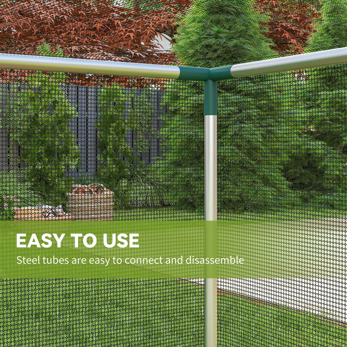 4' x 4' Crop Cage with Zippered Door and Steel Frame, Black