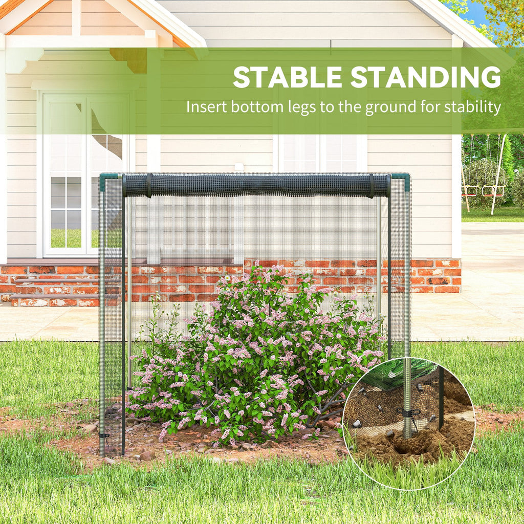 4' x 4' Crop Cage with Zippered Door and Steel Frame, Black