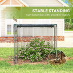 4' x 4' Crop Cage with Zippered Door and Steel Frame, Black