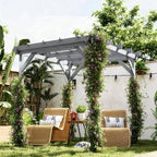 PerArbor 2 x 2m Wooden Pergola Kit with Stable Frame for Climbing Vines, Grey