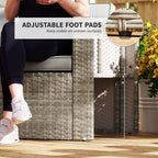 6 Piece Rattan Nesting Patio Set with Loveseat and Footstools, Dark Grey