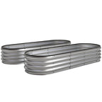 2pcs 6 x 2 x 1 ft Galvanized Raised Garden Beds, Silver