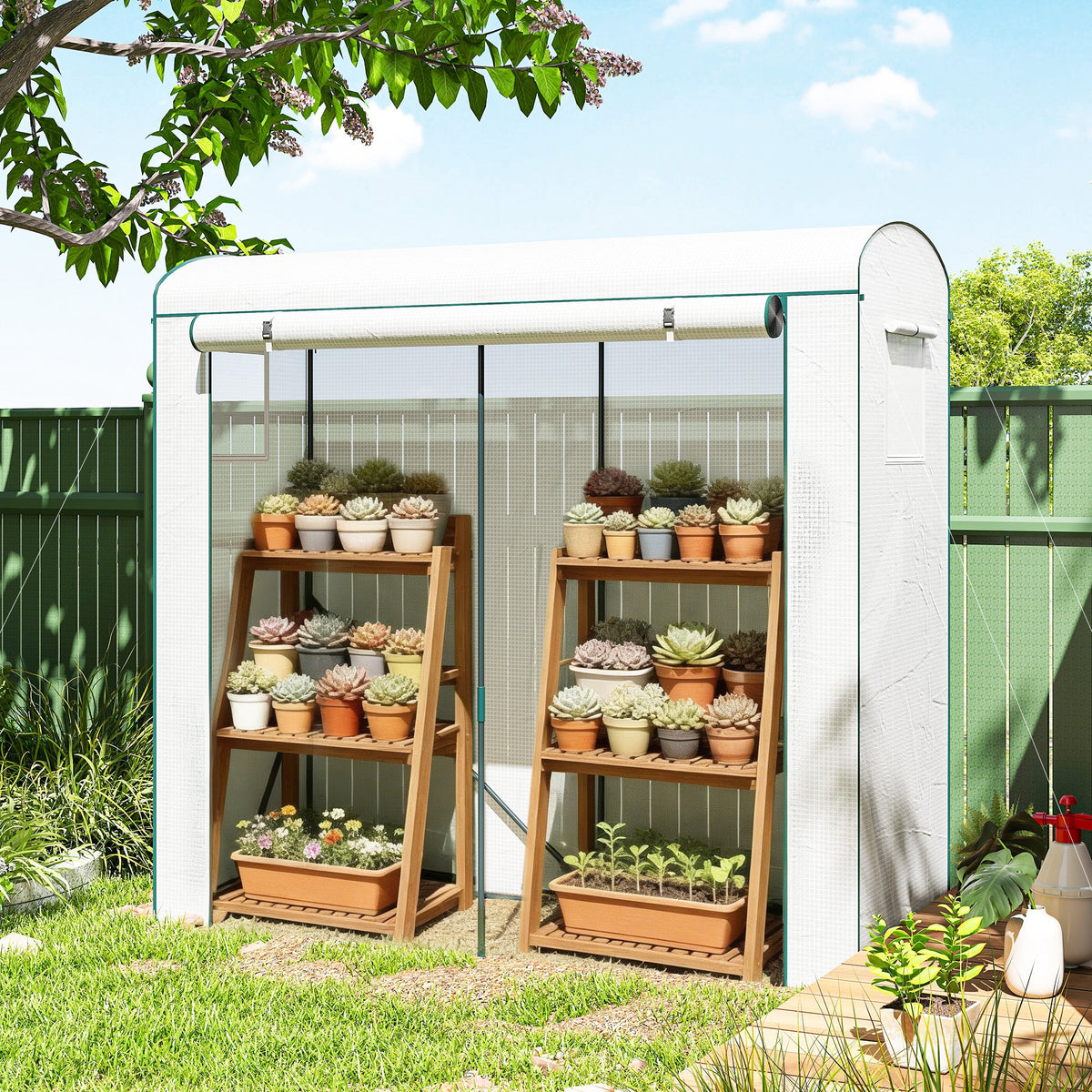 78.7" x 29.5" x 74" Mini Greenhouse, White