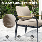 7 Seater Garden Furniture Set with Faux Wood Table, Khaki