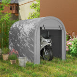 8' x 5' Portable Shed with Roll-up Zipper Door, Light Grey