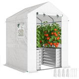 56" x 56" x 75" Raised Garden Bed Greenhouse with PE Cover, White